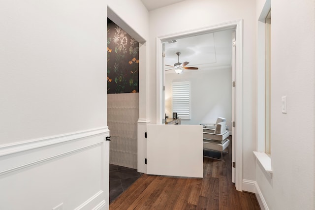 74 N Curly Willow Cir, Tomball, TX 77375 - hall with dark wood-style flooring
