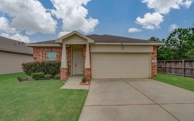 3102 Gianna Springs Ct, Humble, TX 77396 - view of front of home with brick siding, a garage, and concrete driveway
