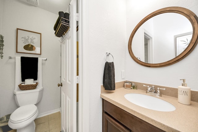 19910 Standing Cypress Dr, Spring, TX 77379 - bathroom with vanity, tile patterned floors, and toilet