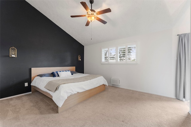 3531 Acorn Springs Ln, Spring, TX 77389 - carpeted bedroom with vaulted ceiling, ceiling fan, and baseboards