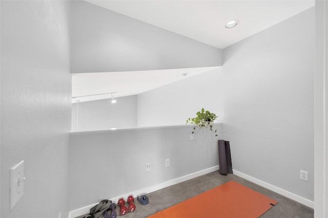 668 Lester St, Houston, TX 77007 - laundry room with baseboards and carpet floors
