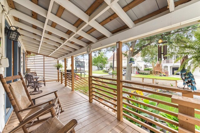 210 Queen Rd, Clear Lake Shores, TX 77565 - view of wooden porch