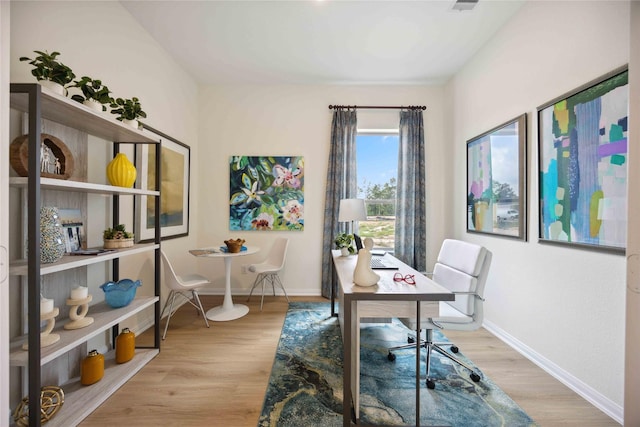 16800 Needlepoint Dr, Conroe, TX 77302 - office space with baseboards and wood finished floors