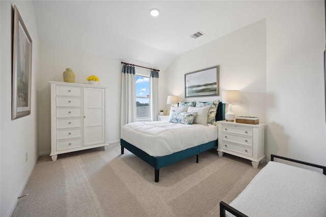 16800 Needlepoint Dr, Conroe, TX 77302 - bedroom with lofted ceiling, carpet flooring, and baseboards