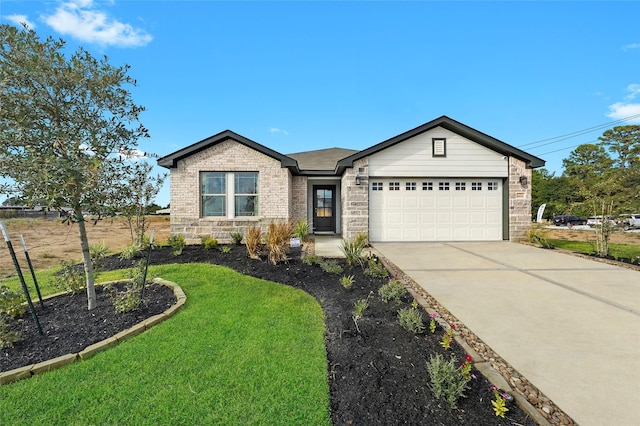 11608 Whirlaway Dr, Willis, TX 77318 - single story home with an attached garage, concrete driveway, and brick siding