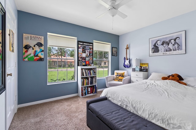 17322 Camberwell Green Ln, Houston, TX 77070 - bedroom featuring carpet flooring, baseboards, and a ceiling fan
