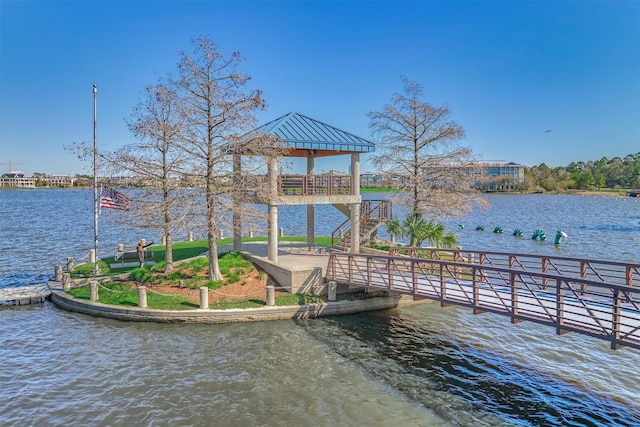 52 S Havenridge Dr, The Woodlands, TX 77381 - dock featuring a water view and stairs