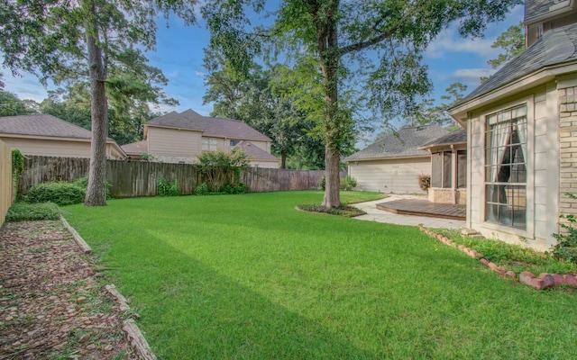5810 Springton Ln, Spring, TX 77379 - view of yard featuring a wooden deck