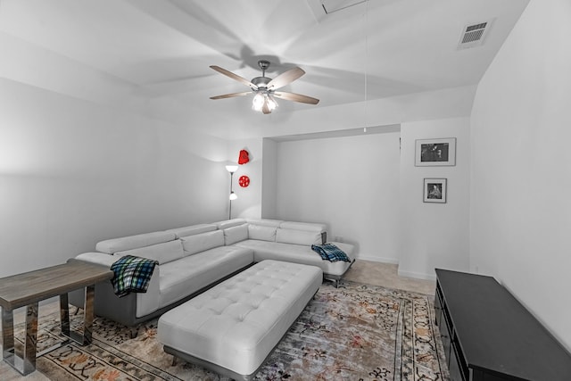 4818 Nodding Thistle Trl, Fulshear, TX 77441 - living area with ceiling fan, attic access, and baseboards