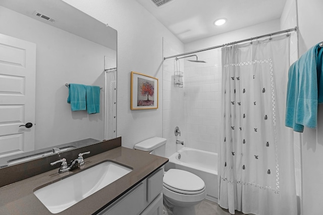 4818 Nodding Thistle Trl, Fulshear, TX 77441 - full bathroom with vanity, toilet, shower / bath combo with shower curtain, and recessed lighting