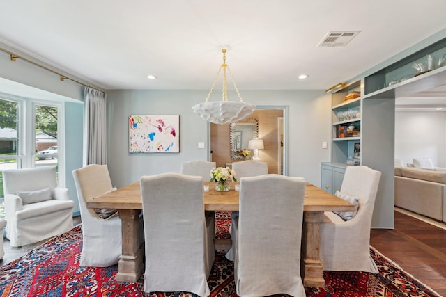 8019 Skyline Dr, Houston, TX 77063 - dining space featuring recessed lighting and dark wood-type flooring