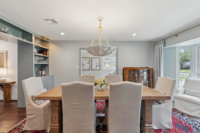 8019 Skyline Dr, Houston, TX 77063 - dining room featuring dark wood finished floors and recessed lighting
