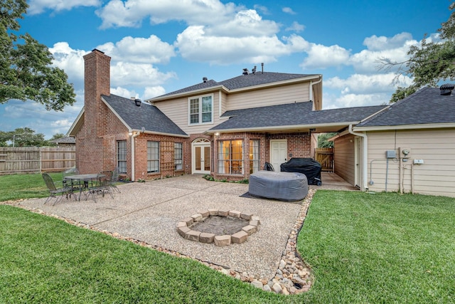 14102 N Suddley Castle St, Houston, TX 77095 - back of house featuring brick siding, a patio area, and french doors
