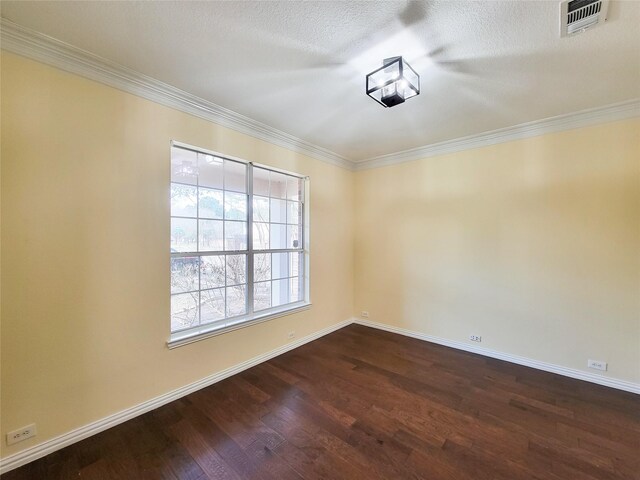 5307 Barleycorn Ln, Katy, TX 77494 - spare room featuring dark wood finished floors, baseboards, and crown molding