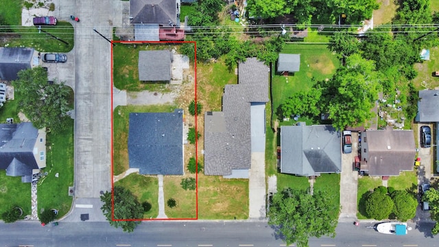 501 Schilling St, Baytown, TX 77520 - aerial perspective of suburban area featuring property boundaries highlighted