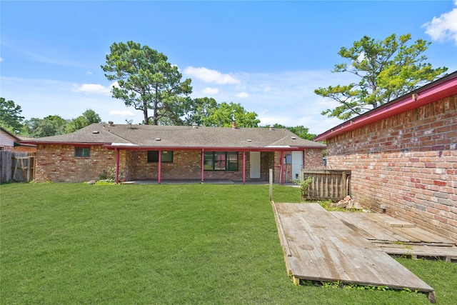 12839 Aste Ln, Houston, TX 77065 - rear view of property with a deck and brick siding