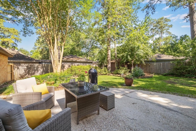 2055 Pine River Dr, Houston, TX 77339 - view of patio / terrace featuring an outdoor hangout area