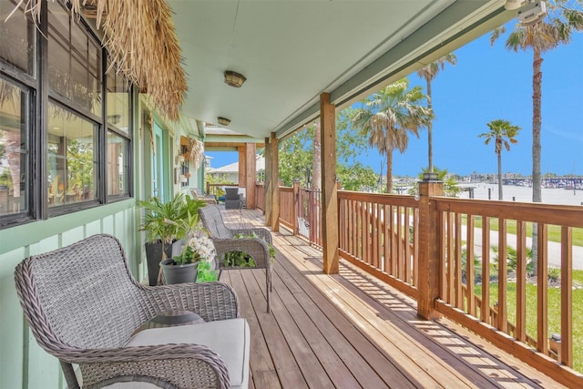 319 W Shore Dr, Kemah, TX 77565 - wooden deck featuring a water view