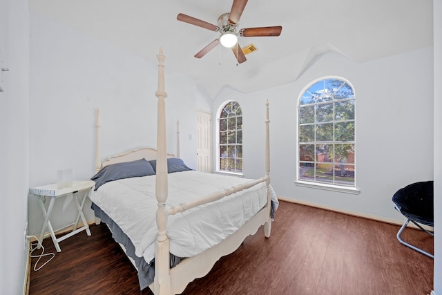 1802 Moston Dr, Spring, TX 77386 - bedroom featuring wood finished floors, a ceiling fan, and baseboards