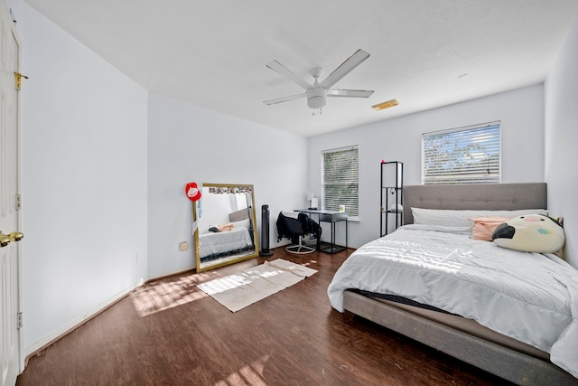 1802 Moston Dr, Spring, TX 77386 - bedroom featuring wood finished floors and a ceiling fan