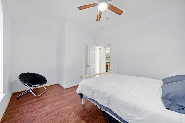 1802 Moston Dr, Spring, TX 77386 - bedroom featuring wood finished floors, baseboards, and ceiling fan