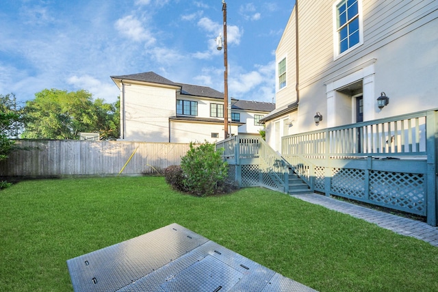 4005 Woodshire Village Ests, Houston, TX 77025 - view of yard featuring a wooden deck