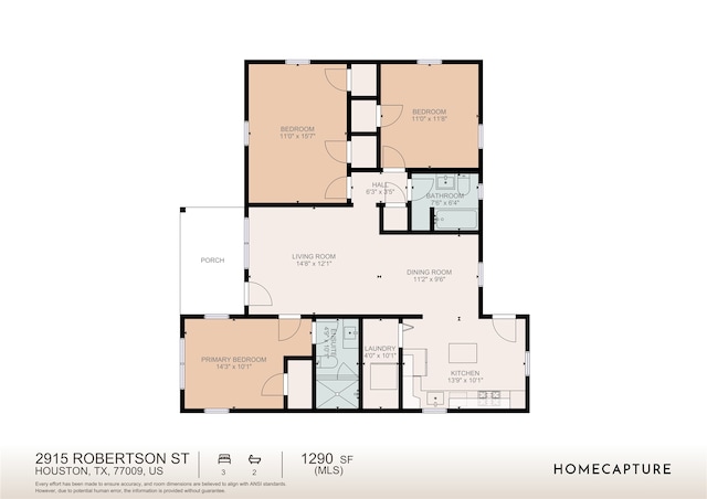 2915 Robertson St, Houston, TX 77009 - property floor plan