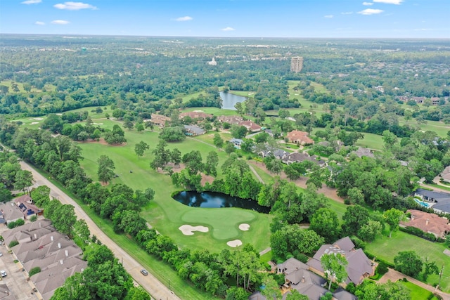 14119 Kiamesha Ct, Houston, TX 77069 - aerial view of property and surrounding area featuring a nearby body of water, a golf course, and nearby suburban area
