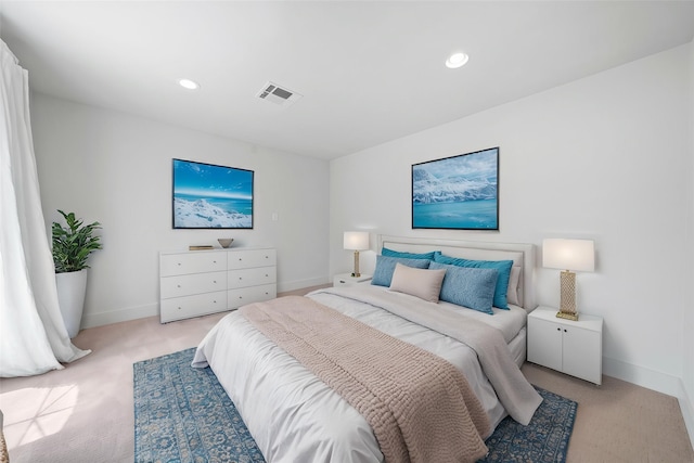 14119 Kiamesha Ct, Houston, TX 77069 - bedroom with light carpet, baseboards, and recessed lighting