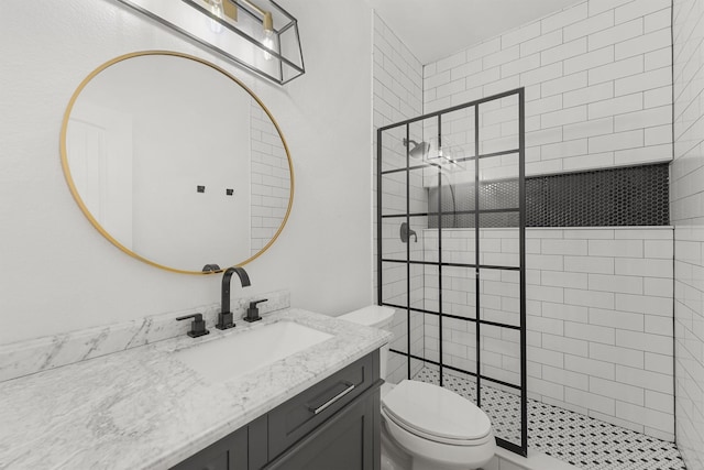 28411 Calaveras Creek Ct, Houston, TX 77336 - full bathroom featuring toilet, a walk in shower, and vanity