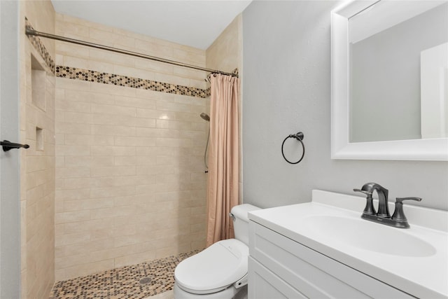 2639 Cypress Island Dr, Houston, TX 77073 - bathroom with vanity, toilet, and a tile shower