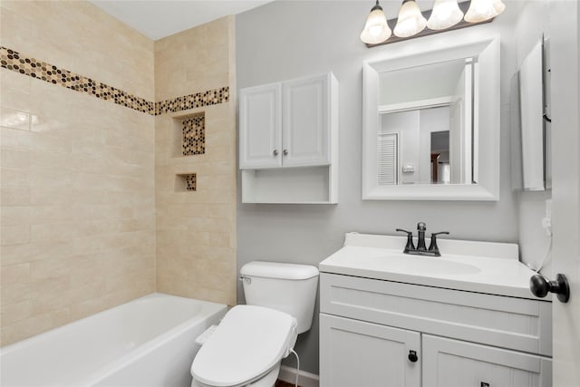 2639 Cypress Island Dr, Houston, TX 77073 - bathroom with toilet, vanity, and shower / bathtub combination