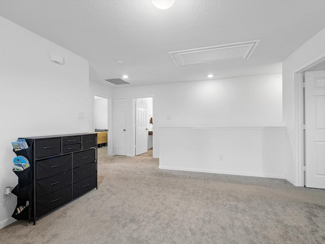 15618 Cliffside Arbor Ln, Houston, TX 77044 - empty room with attic access, light carpet, recessed lighting, and baseboards