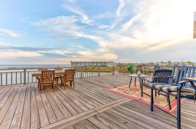 423 Hana Dr, Tiki Island, TX 77554 - deck with a water view