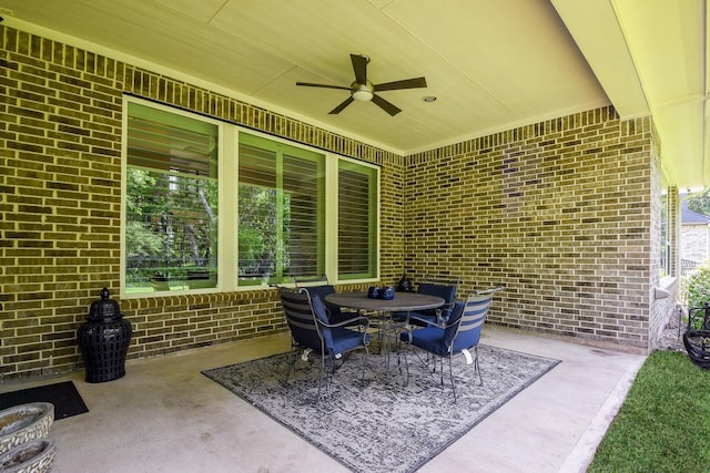 9411 Plaza Point Dr, Missouri City, TX 77459 - view of patio / terrace with a ceiling fan and outdoor dining space