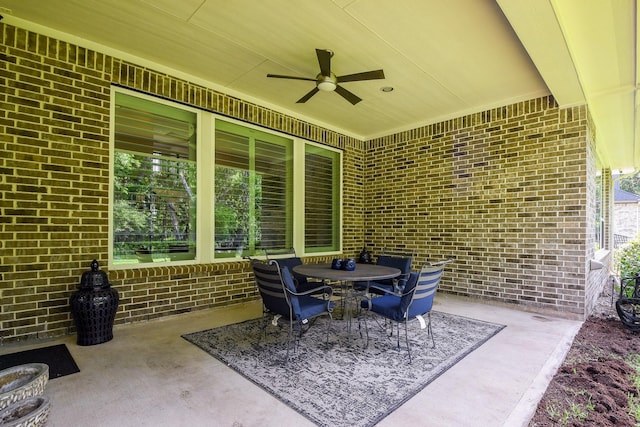 9411 Plaza Point Dr, Missouri City, TX 77459 - view of patio / terrace with a ceiling fan and outdoor dining area