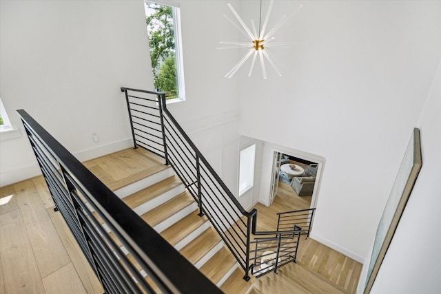 1505 Pine Chase Dr, Houston, TX 77055 - stairs with wood finished floors and baseboards