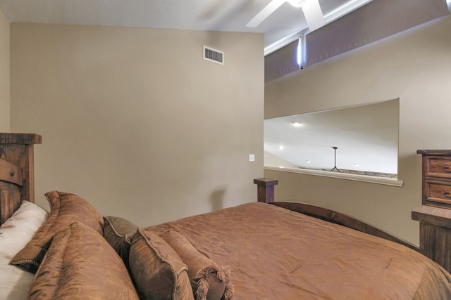 81 Baron Dr, Coldspring, TX 77331 - bedroom featuring a ceiling fan and lofted ceiling