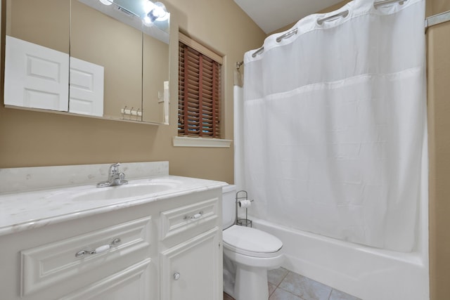 81 Baron Dr, Coldspring, TX 77331 - full bathroom featuring vanity, toilet, shower / bath combo, and tile patterned flooring