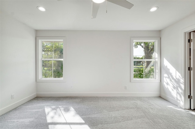 293 S College St, La Grange, TX 78945 - carpeted spare room with a ceiling fan, baseboards, and recessed lighting