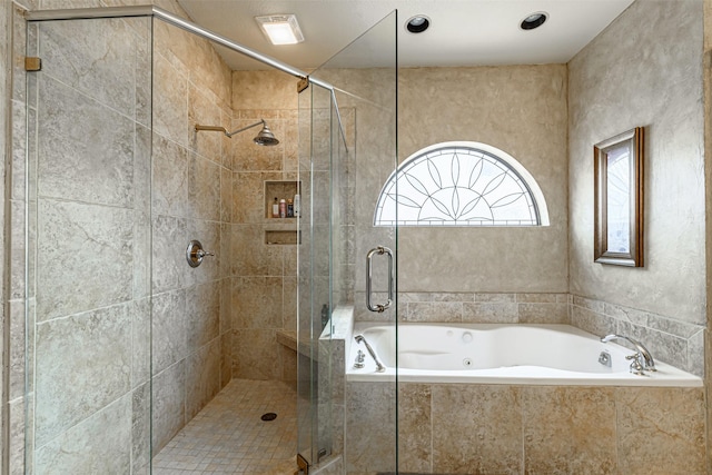 5415 Winding Ridge Dr, Spring, TX 77379 - bathroom with a whirlpool tub and a shower stall