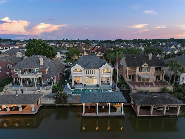 2518 Du Lac Trce, Seabrook, TX 77586 - aerial view at dusk of a residential view and a water view