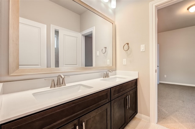 4209 Colony Pines Ln, Houston, TX 77080 - bathroom with double vanity and baseboards