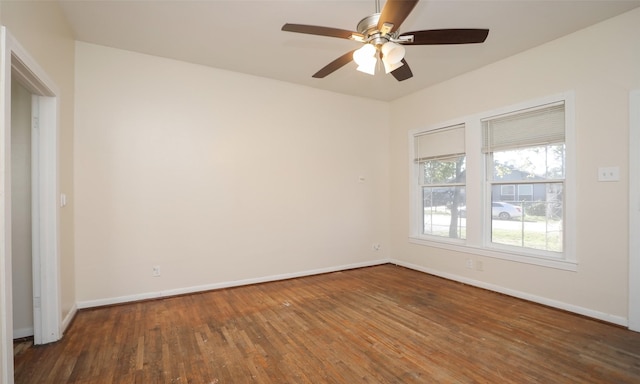 4915 Walker St, Houston, TX 77023 - unfurnished room featuring a ceiling fan, wood finished floors, and baseboards