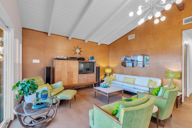 784 W Cattle Dr, Onalaska, TX 77360 - living room featuring a chandelier
