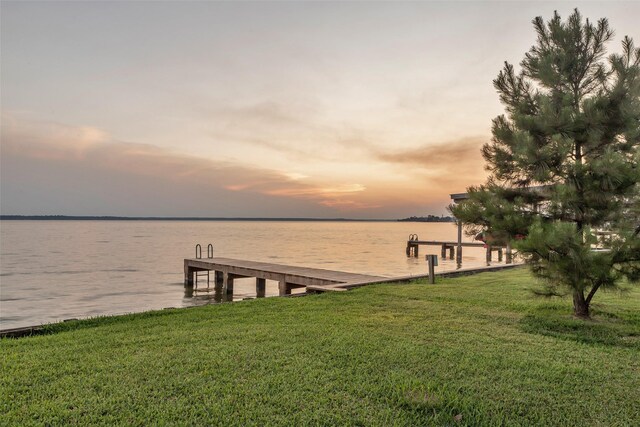 784 W Cattle Dr, Onalaska, TX 77360 - dock area with a yard and a water view
