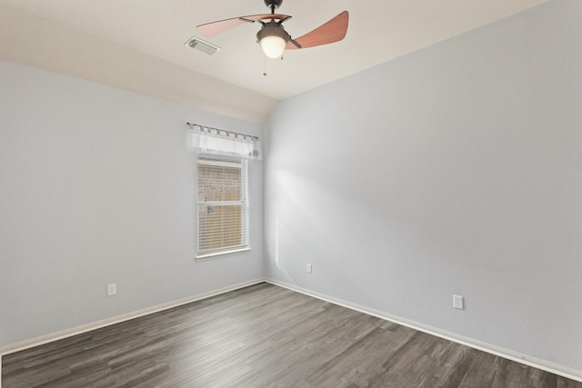 12906 Leafy Shores Dr, Houston, TX 77044 - empty room with ceiling fan, dark wood-style flooring, and baseboards