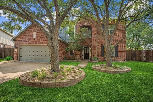 16503 Timberidge Ct, Cypress, TX 77429 - traditional-style house with concrete driveway, brick siding, and an attached garage
