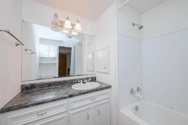 31002 Misty Meadow Dr, Magnolia, TX 77354 - bathroom with vanity and tub / shower combination