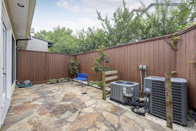 2306 Mcduffie St, Houston, TX 77019 - fenced backyard featuring central AC unit and a patio area
